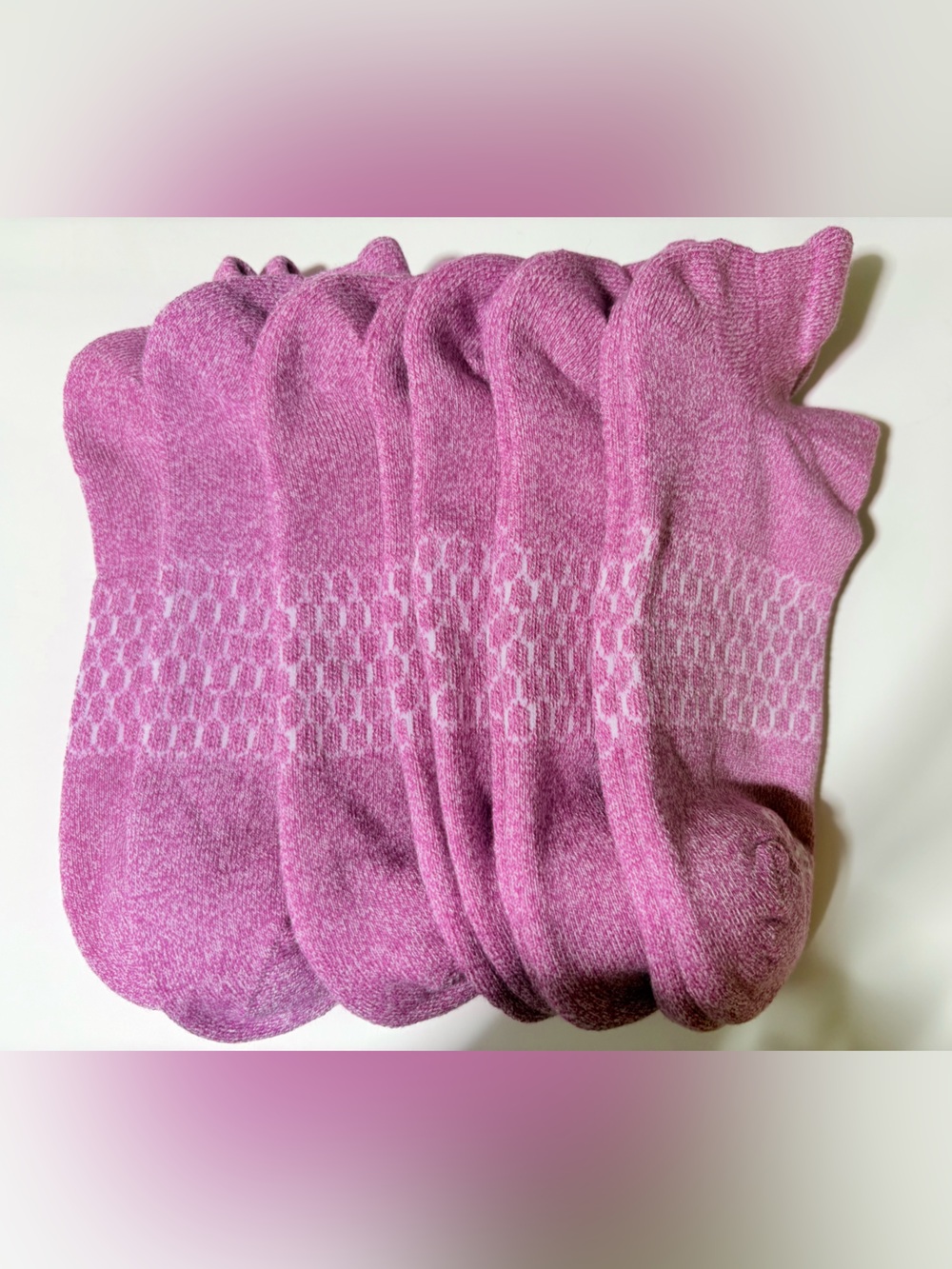 Bombas 6 Pack Pink Cushioned Ankle Socks Size M